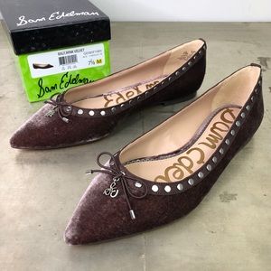 Sam Edelman Ralf Mink Velvet Pointed Toe Flats